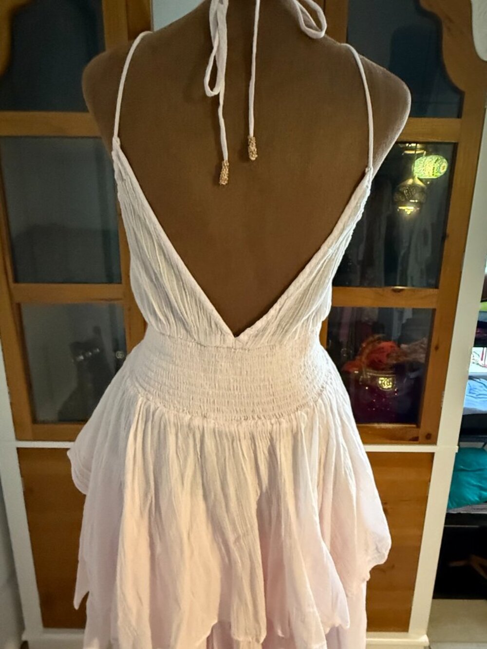 Free People Strappy Ruffled Pink Dress Size L - Picture 2 of 6